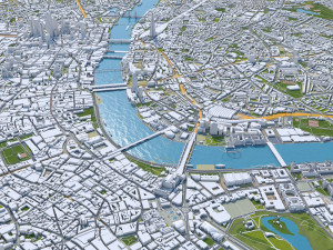 London city UK 100km 3D Model