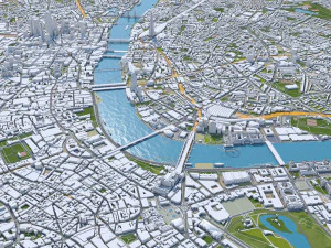 London city UK 100km 3D Model