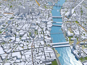 London city UK 100km 3D Model