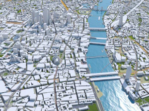 London city UK 100km 3D Model