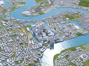 London city UK 100km 3D Model