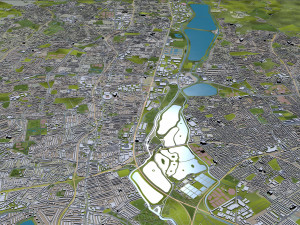 London city UK 100km 3D Model