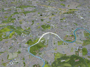 London city UK 100km 3D Model