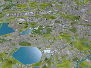 London city UK 100km 3D Model