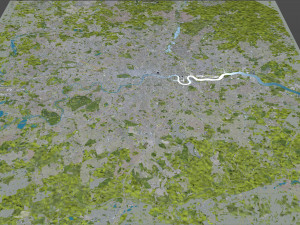 London city UK 100km 3D Model