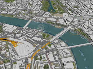London city UK 100km 3D Model