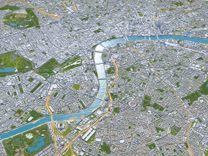 London city UK 100km 3D Model