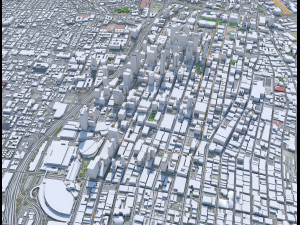 Los Angeles city California USA 100km Model 3D
