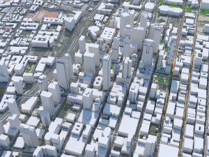 Los Angeles city California USA 100km Model 3D