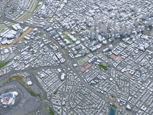 Los Angeles city California USA 100km Model 3D