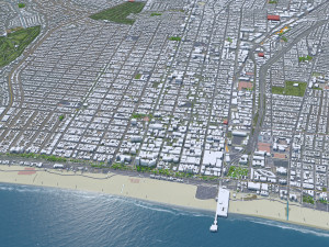 Los Angeles city California USA 100km Model 3D