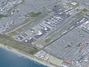 Los Angeles city California USA 100km Model 3D