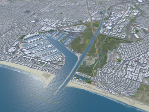 Los Angeles city California USA 100km Model 3D