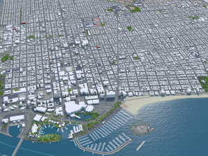 Los Angeles city California USA 100km Model 3D