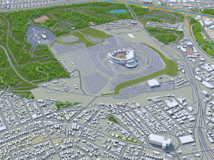Los Angeles city California USA 100km Model 3D