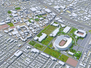 Los Angeles city California USA 100km Model 3D