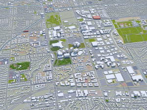 Los Angeles city California USA 100km Model 3D