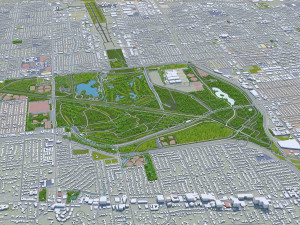 Los Angeles city California USA 100km Model 3D