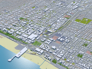 Los Angeles city California USA 100km Model 3D