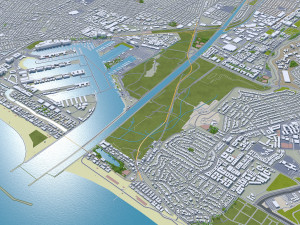 Los Angeles city California USA 100km Model 3D