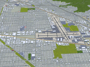 Los Angeles city California USA 100km Model 3D