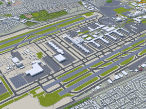 Los Angeles city California USA 100km Model 3D