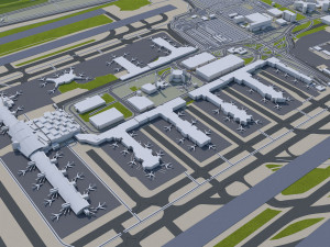 Los Angeles city California USA 100km Model 3D