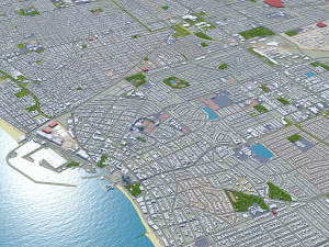 Los Angeles city California USA 100km Model 3D