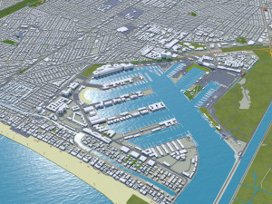 Los Angeles city California USA 100km Model 3D