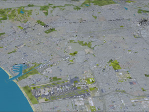 Los Angeles city California USA 100km Model 3D