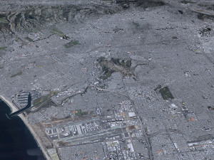 Los Angeles city California USA 100km Model 3D