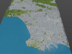 Los Angeles city California USA 100km Model 3D