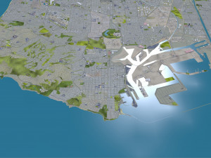 Los Angeles city California USA 100km Model 3D