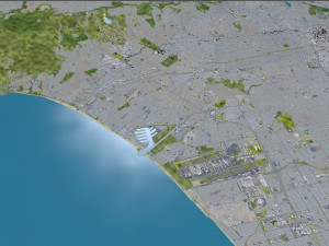Los Angeles city California USA 100km Model 3D