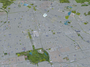 Los Angeles city California USA 100km Model 3D