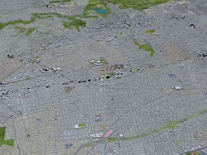 Los Angeles city California USA 100km Model 3D