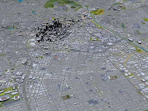 Los Angeles city California USA 100km Model 3D