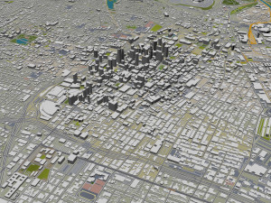 Los Angeles city California USA 100km Model 3D
