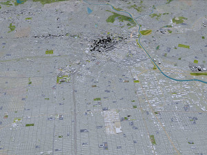 Los Angeles city California USA 100km Model 3D