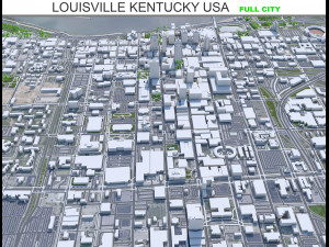 Louisville city Kentucky USA 80km 3D Model