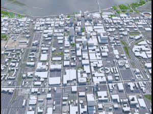 Louisville city Kentucky USA 80km 3D Model