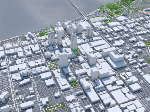 Louisville city Kentucky USA 80km 3D Model