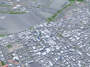 Louisville city Kentucky USA 80km 3D Model