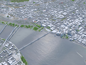 Louisville city Kentucky USA 80km 3D Model