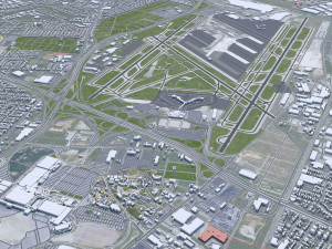 Louisville city Kentucky USA 80km 3D Model