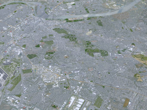 Louisville city Kentucky USA 80km 3D Model