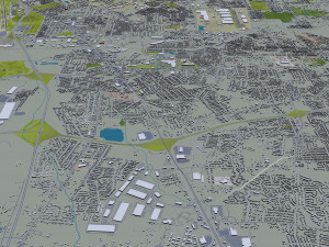 Louisville city Kentucky USA 80km 3D Model