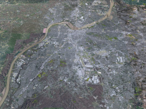 Louisville city Kentucky USA 80km 3D Model