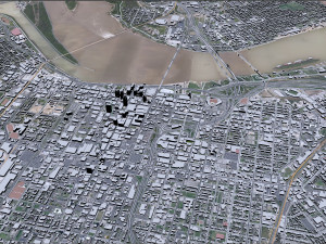 Louisville city Kentucky USA 80km 3D Model