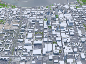 Louisville city Kentucky USA 80km 3D Model